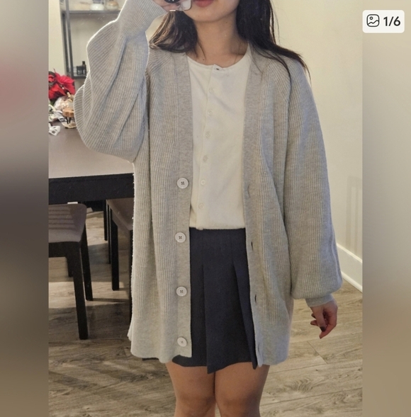 BABATON Bespoke Cardigan Sweater Wool Grey - Picture 1 of 13